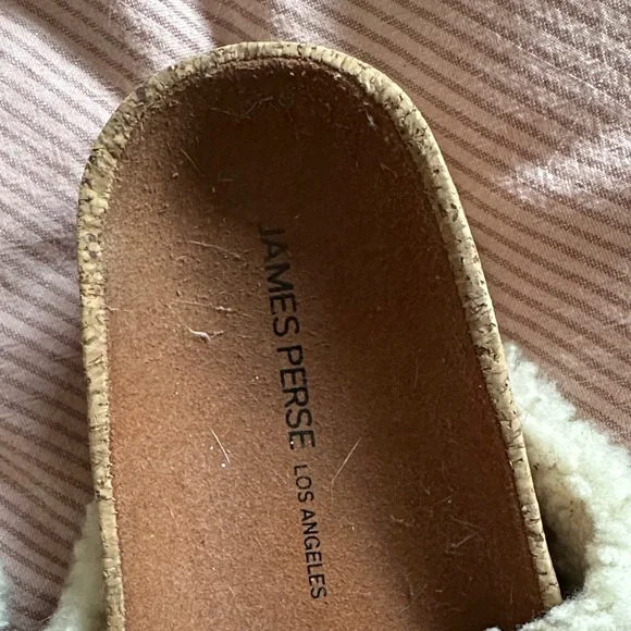 James Perse Brown Suede Shearling Slide Mules - Picture 2 of 6